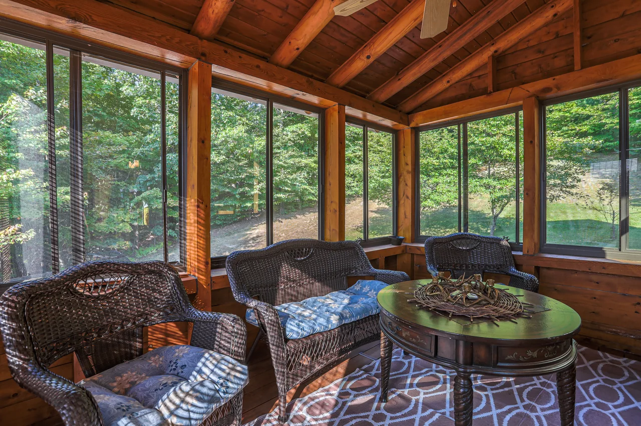 A comfortable corner in the cabin sunroom
